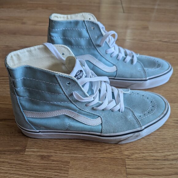Vans SK8 sz 8.5M 10.0W turquoise suede and canvas high top sneakers - Picture 1 of 4